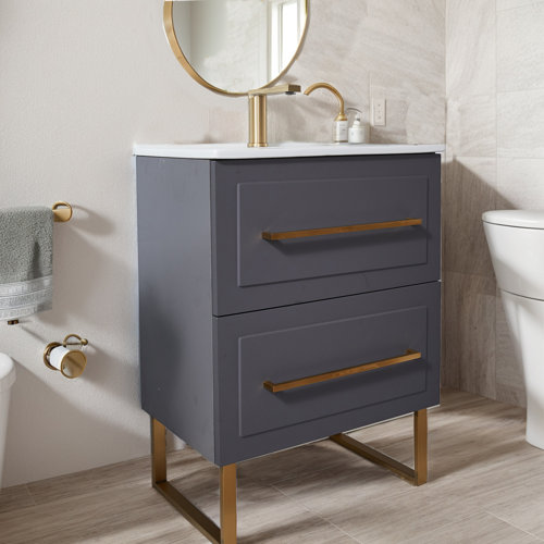 Mercer41 Marylee 24'' Dark Grey Modern Freestanding 2drawer Single